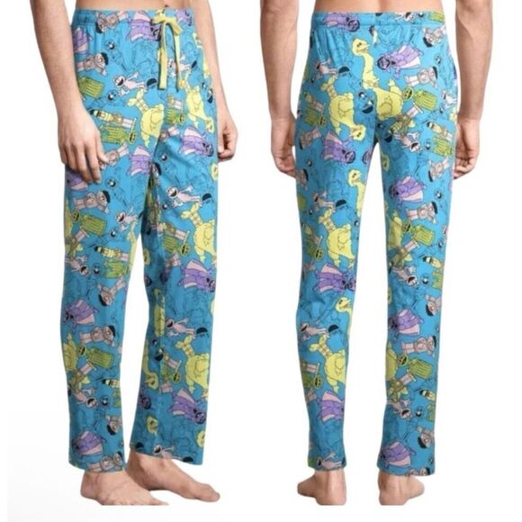 NWT SESAME STREET‎ Pajama Pants Men’s Women’s Unisex XL Blue Drawstring Big Bird - Picture 3 of 13
